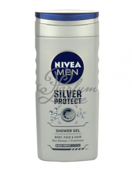 Nivea - Men Silver Protect Shower Gel Férfi dekoratív kozmetikum Tusfürdő gél testre, arcra és hajra Bőrápoló 250ml